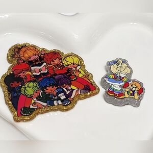 Rainbow Flatback Acrylic Focal Bead Planar Flats Badge Keychain Beaded Pen Pin